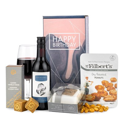 Happy Birthday With Red Wine Gift Carton